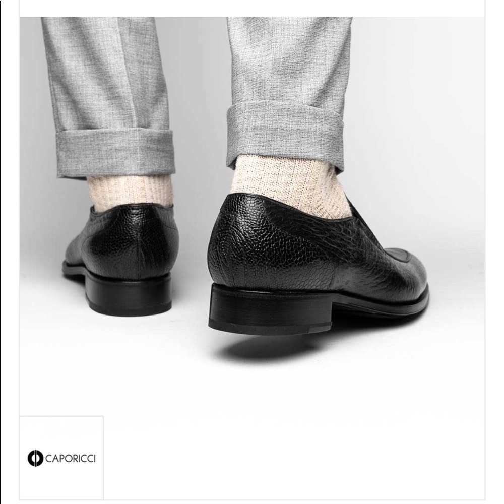 Caporicci 3324 Ostrich & Peccary Loafers Black - Picture 13 of 14